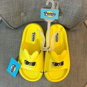 Peeps Kids Yellow Slide Sandals